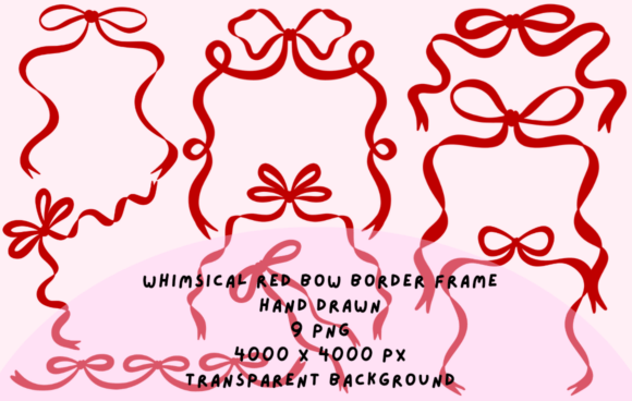 Download Whimsical Red Bow Border Frame - Border frame Collection