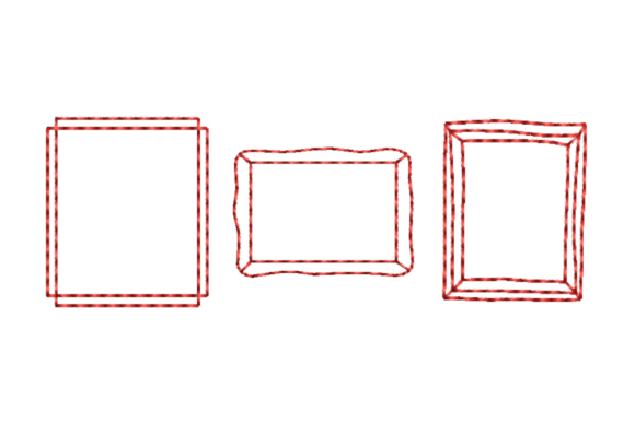 Download Rectangle Outline Frame Redwork Bundle - Frame Collection