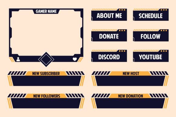 Download Twitch Stream Frame &amp; Panel Overlay Set - Frame Collection