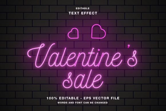 Download Valentine's Sale Neon Text Effect - Sale Collection