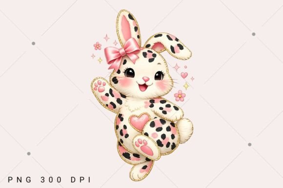 Download Happy Easter Leopard Print Bunny PNG - Premium Resources