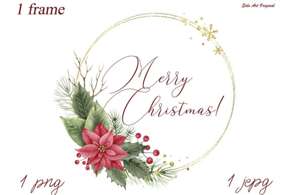 Download Christmas Floral Frame,Poinsettia,holly - Frame Collection
