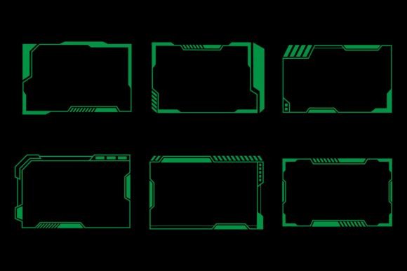 Download Set of Green Cyberpunk Frames Overlay - Frame Collection